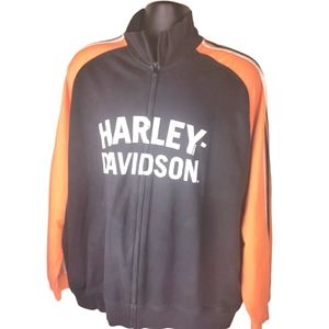 Men X-large Harley Davidson Jacket. orange white and black.
